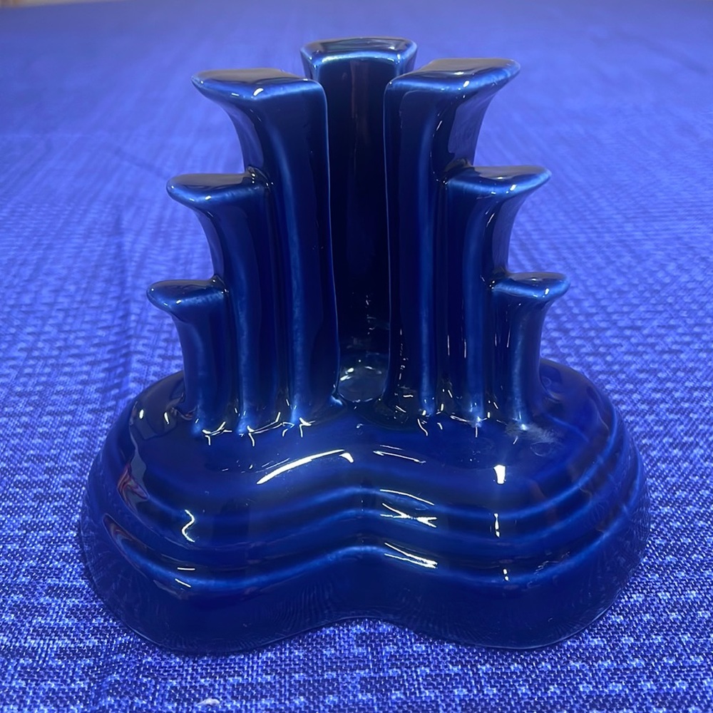 Sold
Fiesta Tripod Pyramid Cobalt Candle Stick Holder